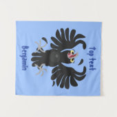 おもしろい熱狂するイラストレーション タペストリー (正面(横))