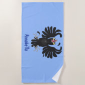 おもしろい熱狂するイラストレーション ビーチタオル (正面)