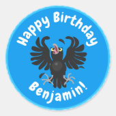 おもしろい熱狂するイラストレーション ラウンドシール (正面)