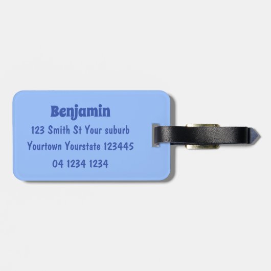 おもしろい熱狂するイラストレーション ラゲッジタグ (裏面横)