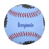 おもしろい熱狂するイラストレーション 野球ボール (正面)