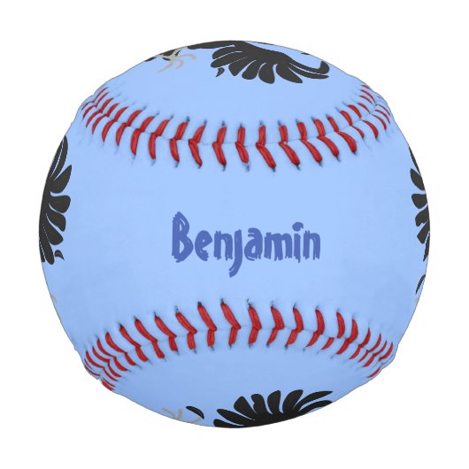 おもしろい熱狂するイラストレーション 野球ボール (正面)