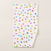 おもしろい熱狂するカラフル水玉模様陽気 バスタオルセット (ハンドタオル)