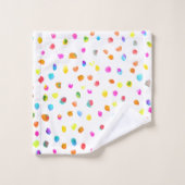 おもしろい熱狂するカラフル水玉模様陽気 バスタオルセット (ウォッシュタオル)