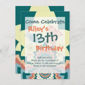 おもしろい熱狂するフクロウ鳥の山形模様 招待状 (正面/裏面)