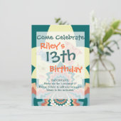 おもしろい熱狂するフクロウ鳥の山形模様 招待状 (スタンド正面)