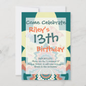 おもしろい熱狂するフクロウ鳥の山形模様 招待状 (正面)