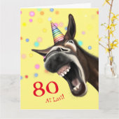 おもしろい熱狂するロバパーソナライズされたー誕生日カード カード (黄色い花)