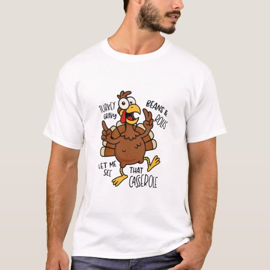 おもしろい熱狂する感謝祭 Tシャツ (正面)