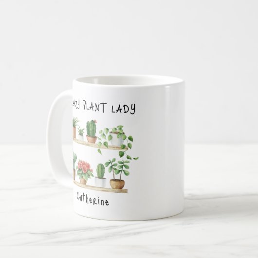 おもしろい熱狂する植物の女パーソナライズされた性 コーヒーマグカップ (正面左)