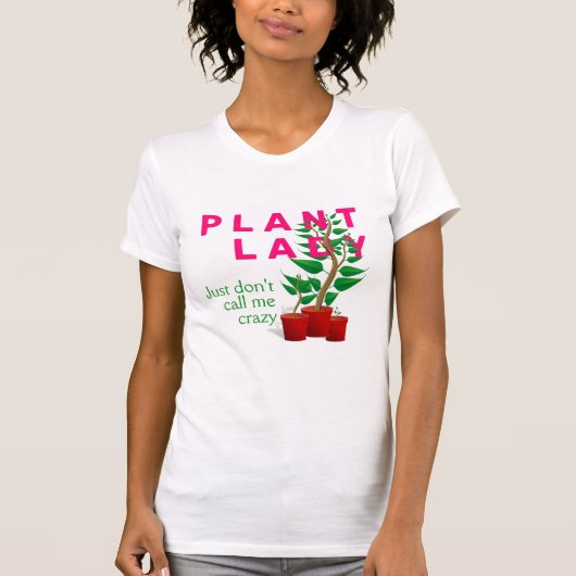 おもしろい熱狂する植物レディ Tシャツ (正面)