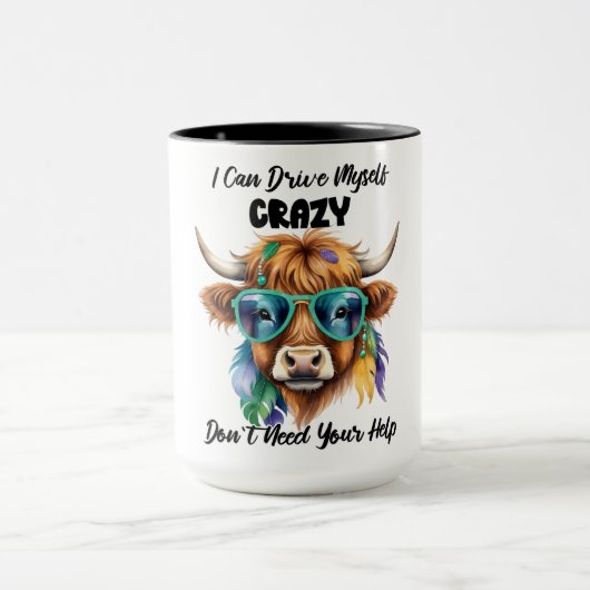 おもしろい熱狂する牛 マグカップ (中央)