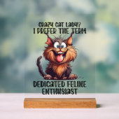 おもしろい熱狂する猫の言葉 アクリルサイン (ニュートラル)