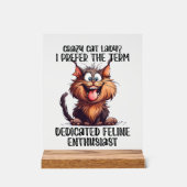 おもしろい熱狂する猫の言葉 アクリルサイン (正面)