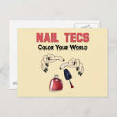 おもしろい爪、 ネイル ポストカード (正面/裏面)