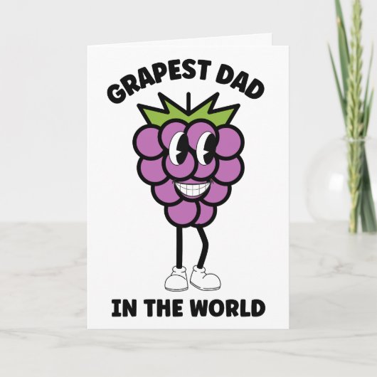 おもしろい父の日のグレープパパ 世界で最もすばらしいパパの駒 シーズンカード (正面)