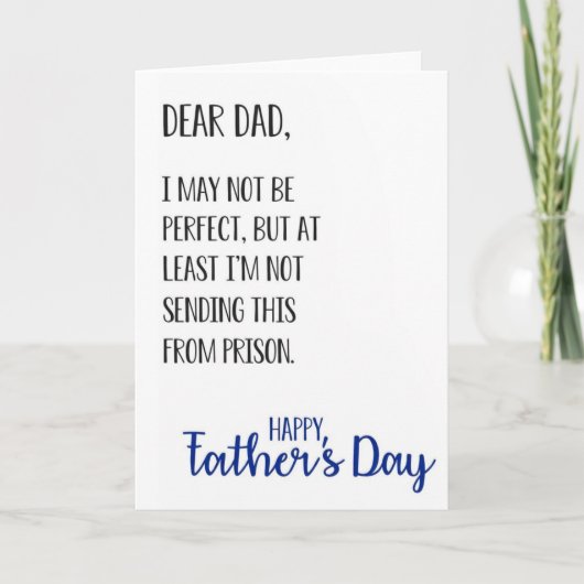 おもしろい父の日カード Dear Dad 引用 カード (正面)