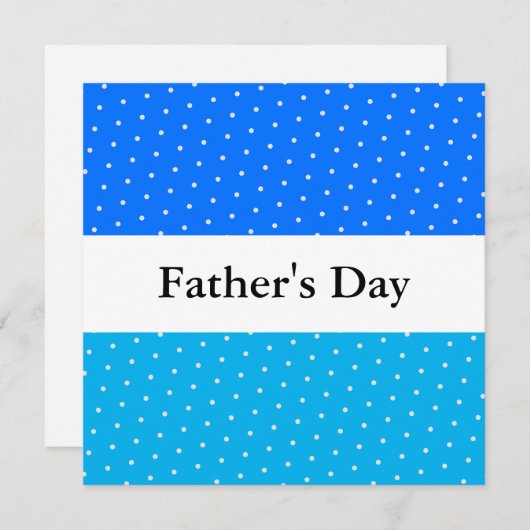 おもしろい父の日明るい青点々のある白ストライプ色 シーズンカード (正面/裏面)