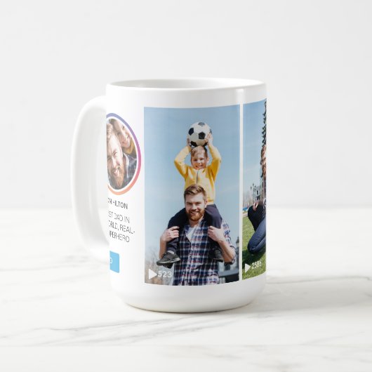 おもしろい父の日Instagramソーシャルメディアのフォトリール コーヒーマグカップ (正面左)