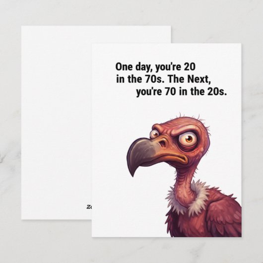 おもしろい父の70歳の誕生日カード エイジングユーモア シーズンカード (正面/裏面)