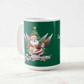 おもしろい父クリスマスギタージンルベルロック コーヒーマグカップ (正面左)