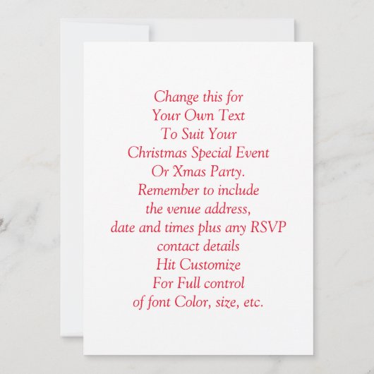 おもしろい父クリスマスパーソナライズ 招待状 (裏面)