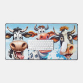 おもしろい牛お洒落かわいい農動物 デスクマット (キーボード&マウス)