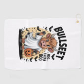 おもしろい牛のハロウィン ゴルフタオル (横)