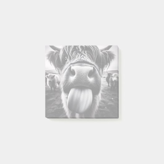 おもしろい牛の白黒 ポストイット (正面)