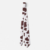 おもしろい牛の茶色の斑点、獣毛プリント、家畜 ネクタイ (裏面)