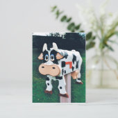 おもしろい牛の郵便写真 ポストカード (スタンド正面)