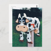 おもしろい牛の郵便写真 ポストカード (正面/裏面)