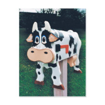 おもしろい牛の郵便写真