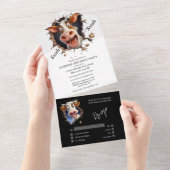 おもしろい牛の驚きのパーティー退職 オールインワン招待状 (貼ってはがせる)