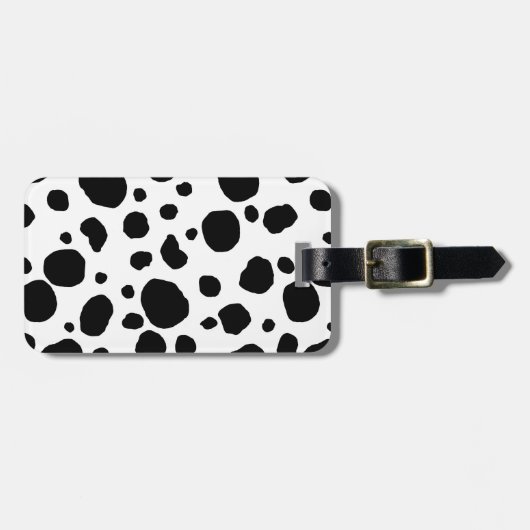 おもしろい牛プリント白黒パーソナライズされた ラゲッジタグ (正面横)