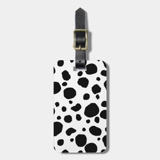 おもしろい牛プリント白黒パーソナライズされた ラゲッジタグ (正面縦)