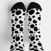 おもしろい牛プリント西スポットパターン白黒 ソックス (上部)