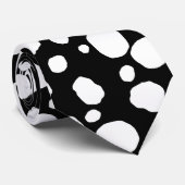 おもしろい牛プリント西スポットパターン白黒 ネクタイ (ロール)