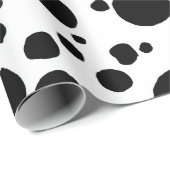 おもしろい牛プリント西スポットパターン白黒 ラッピングペーパー (ロールコーナー)