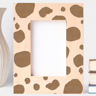 おもしろい牛プリント西スポットパターン レーザー彫刻フレーム