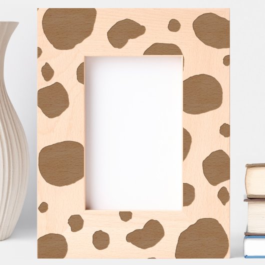 おもしろい牛プリント西スポットパターン レーザー彫刻フレーム