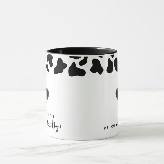 おもしろい牛'私はMoother's Day'ママを見た マグカップ (中央)