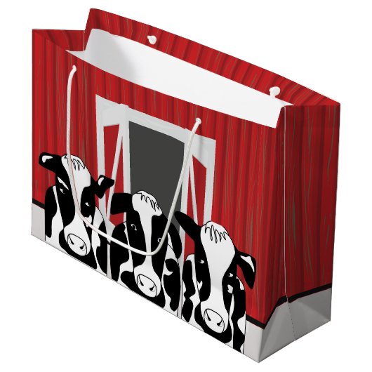 おもしろい牛3個 ラージペーパーバッグ (正面アングル)