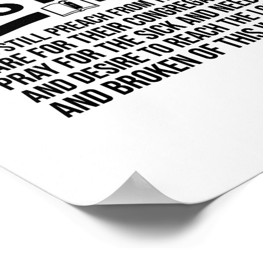 おもしろい牧師の感謝のギフトキリスト教説教者 ポスター (角)