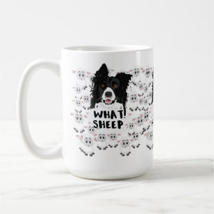 おもしろい牧羊犬と羊 コーヒーマグカップ