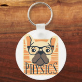 おもしろい物理フランスの学ブルドッグ科学先生ギフト キーホルダー (正面)