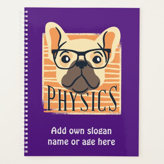 おもしろい物理フランスの学ブルドッグ科学先生ギフト プランナー手帳 (正面)