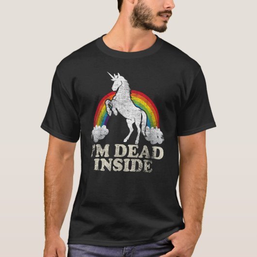 おもしろい物- Unicorn I'm Dead Inside Iinttic De Tシャツ (正面)
