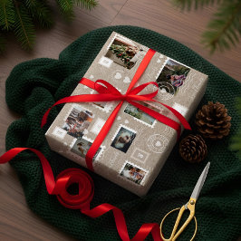 おもしろい特別配達切手フォトコラージュ ラッピングペーパーシート