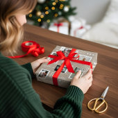 おもしろい特別配達切手フォトコラージュ ラッピングペーパーシート